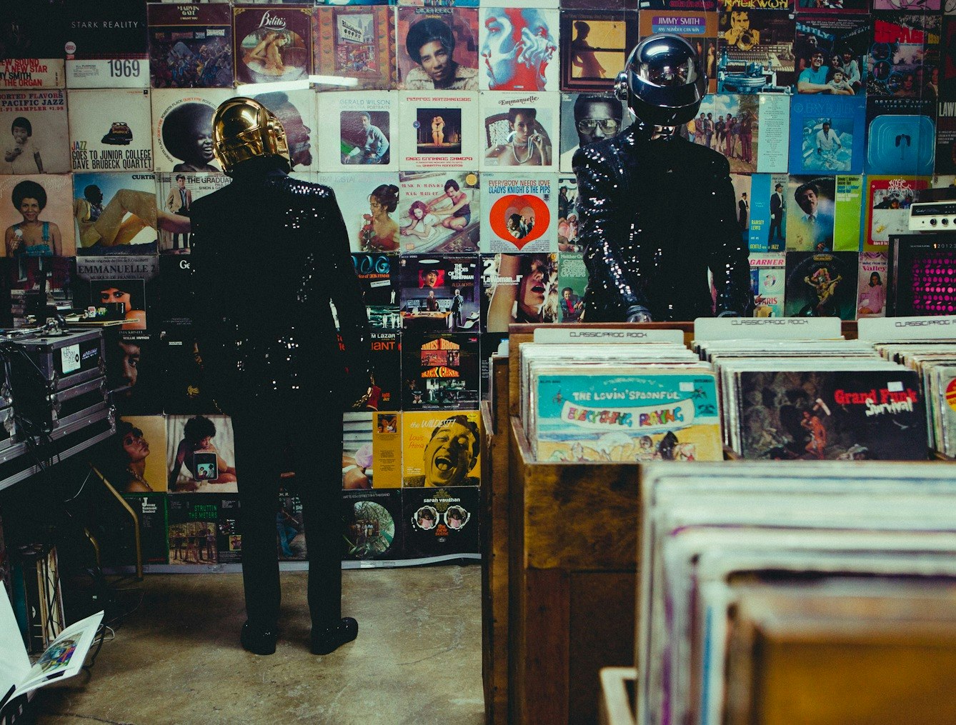 Daft Punk at Artform Studio, L.A. Photo by Nabil Elderkin with Warren Fu.